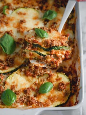 Ground Beef Zucchini Casserole with Quinoa and Mozzarella Recipe