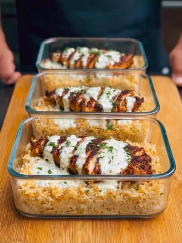 High Protein Creamy Cajun Chicken with Garlic Rice Recipe