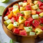 Melon Fruit Salad with Honey, Lime and Mint Dressing Recipe