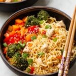 Chicken Ramen Stir-Fry with Fresh Vegetables and Savory Sauce Recipe