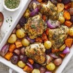 Roasted Chicken Thighs with Carrots, Potatoes, and Herbs Recipe