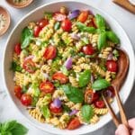 Easy Pasta Salad with Cherry Tomatoes, Chickpeas, and Fresh Herbs Recipe