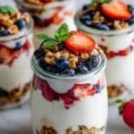 Greek Yogurt Parfait with Berries, Granola, and Honey Recipe